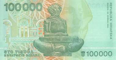 100000 HRD naličje