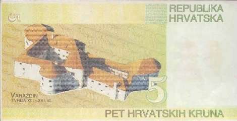5 kruna naličje